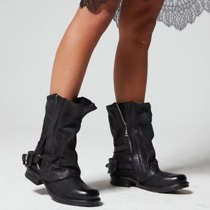 A.S. 98 Black Leather Ankle Boots